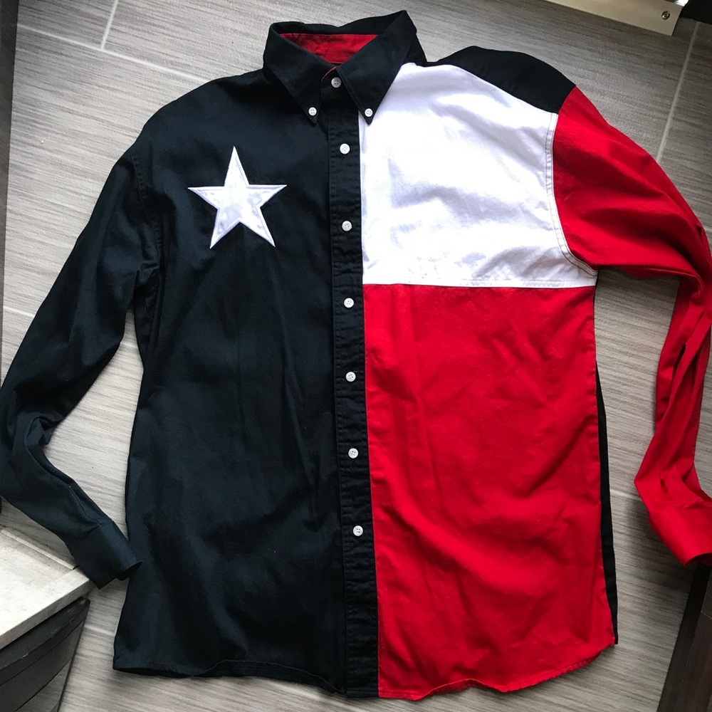 Roper Texas Flag button down